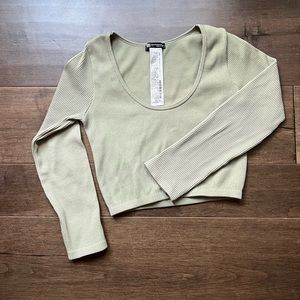 Zara Long Sleeve Crop Top